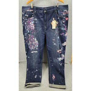 NEW $119 Seven Jeans Lane Bryant Melissa McCarthy Plus 26W Paint Splash Slimming